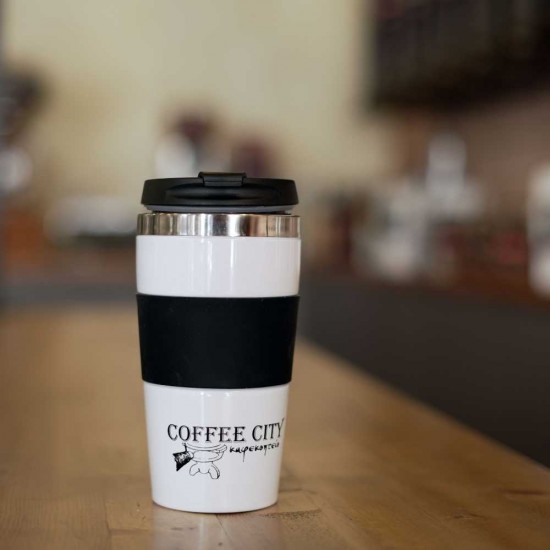 ΠΟΤΗΡΙ ΙΝΟΧ ΛΕΥΚΟ COFFEE CITY 450ml