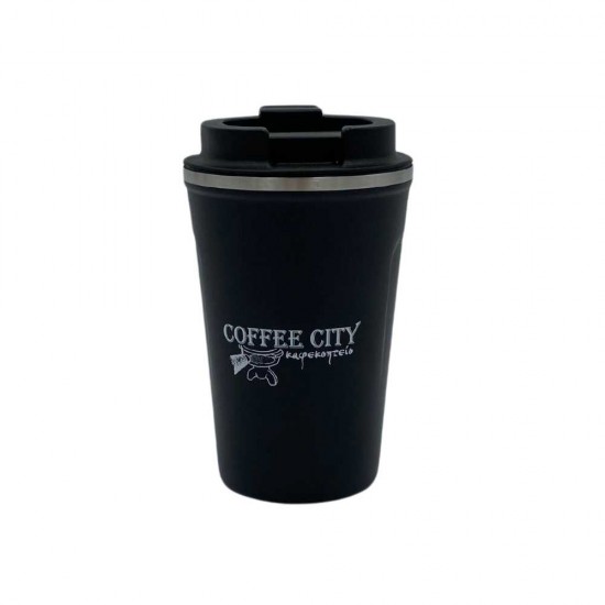 ΠΟΤΗΡΙ INOX COFFEE CITY ΜΑΥΡΟ 380ml